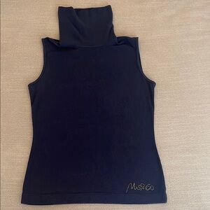 Muse Black Sleeveless Turtleneck Top